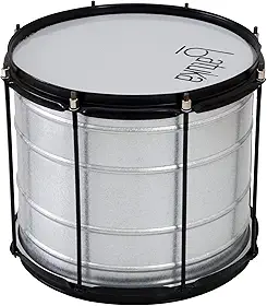Surdo 30X14" Alumisteel 6 Afin Aro Chapa Preto Pele Leitosa Batuka