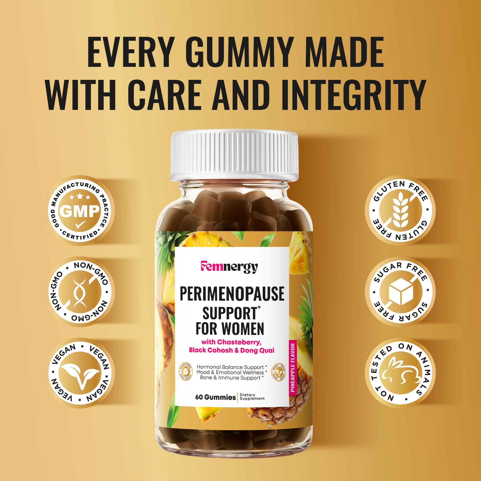 Perimenopause Support Gummies for Women - Menopause Relief Estrogen & Hormone Balance Supplement with Black Cohosh Chasteberry Vitamins D3 B6 for Hot Flashes Night Sweats & Mood Swings
