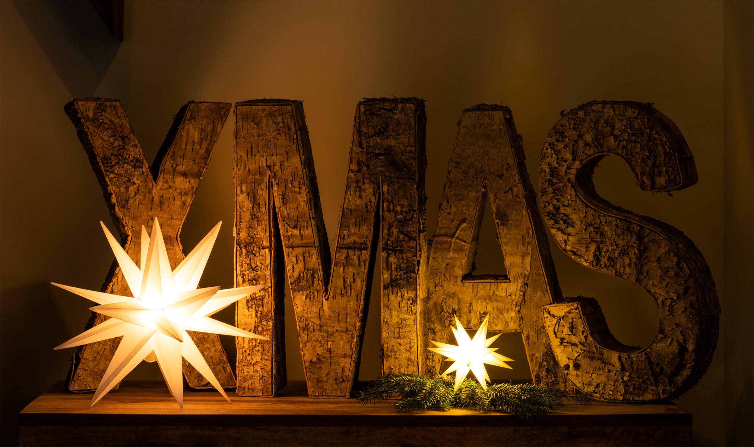 Novaliv Weihnachtsstern beleuchtet Faltstern 55cm Dekostern ROT hochwertiger Kunststoffstern für Glühbirne mit Timer Funktion 3D Stern 18 Zackig Leuchtstern Weihnachtslicht Winterbeleuchtung 3D Stern