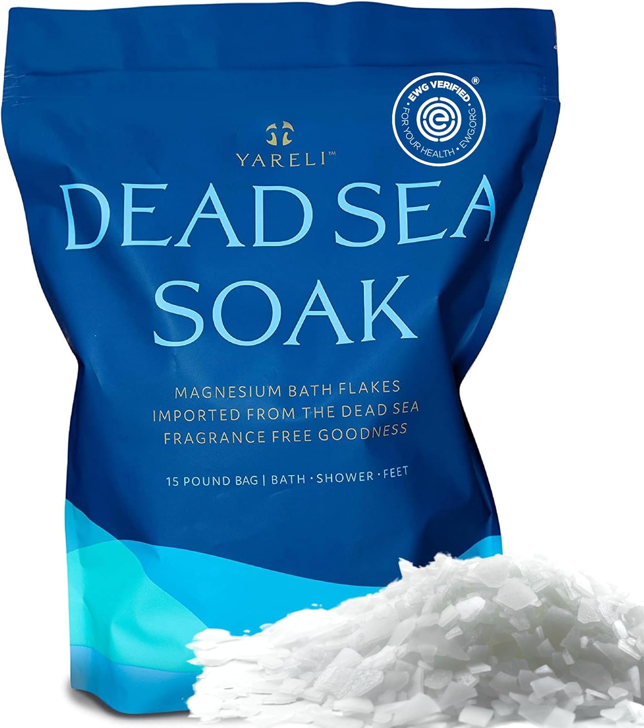Magnesium Flakes, 15lb, Dead Sea Bath & Foot Soak,