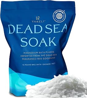 Yareli Dead Sea Magnesium Flakes 15lb - Pure Magnesium Chloride Bath & Foot Soak, Superior to Epsom Salt with 800,000mg Magnesium