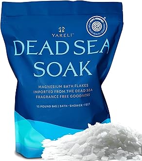 Magnesium Flakes, 15lb, Dead Sea Bath & Foot Soak, Alternative to Epsom Salt with Over 800,000mg of Magnesium Chloride Per Bag
