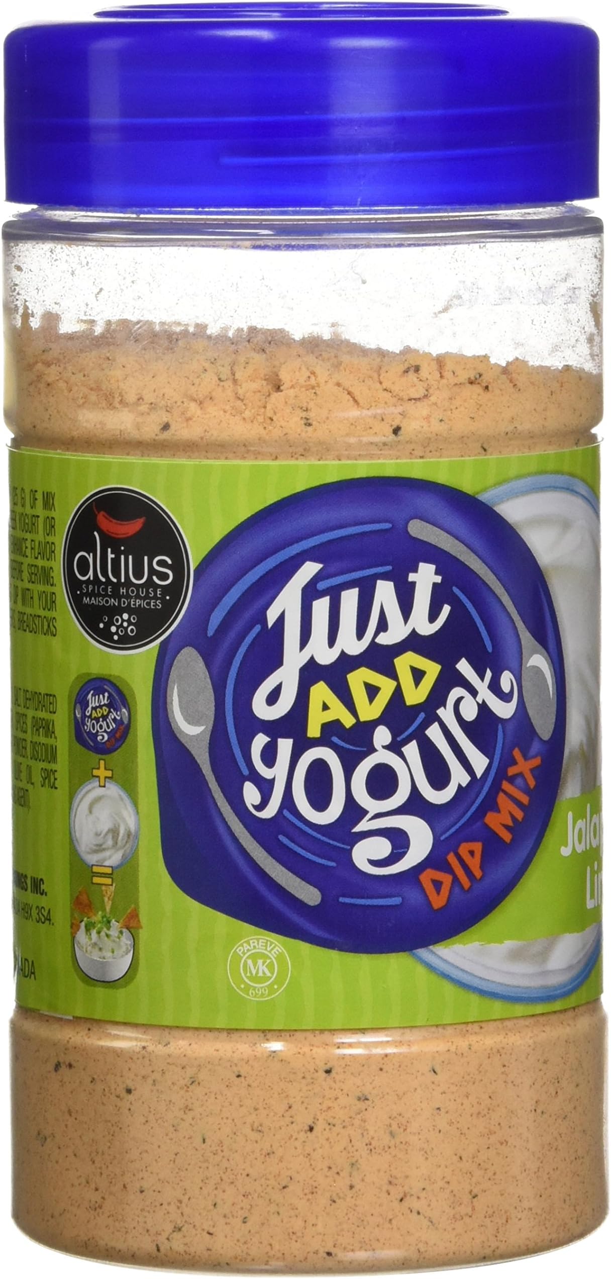 Altius Just Add Yogurt Jalapeno Lime Dip, Mix With Sour Cream, Regular or Non-Greek Yogurt, 6.52 oz