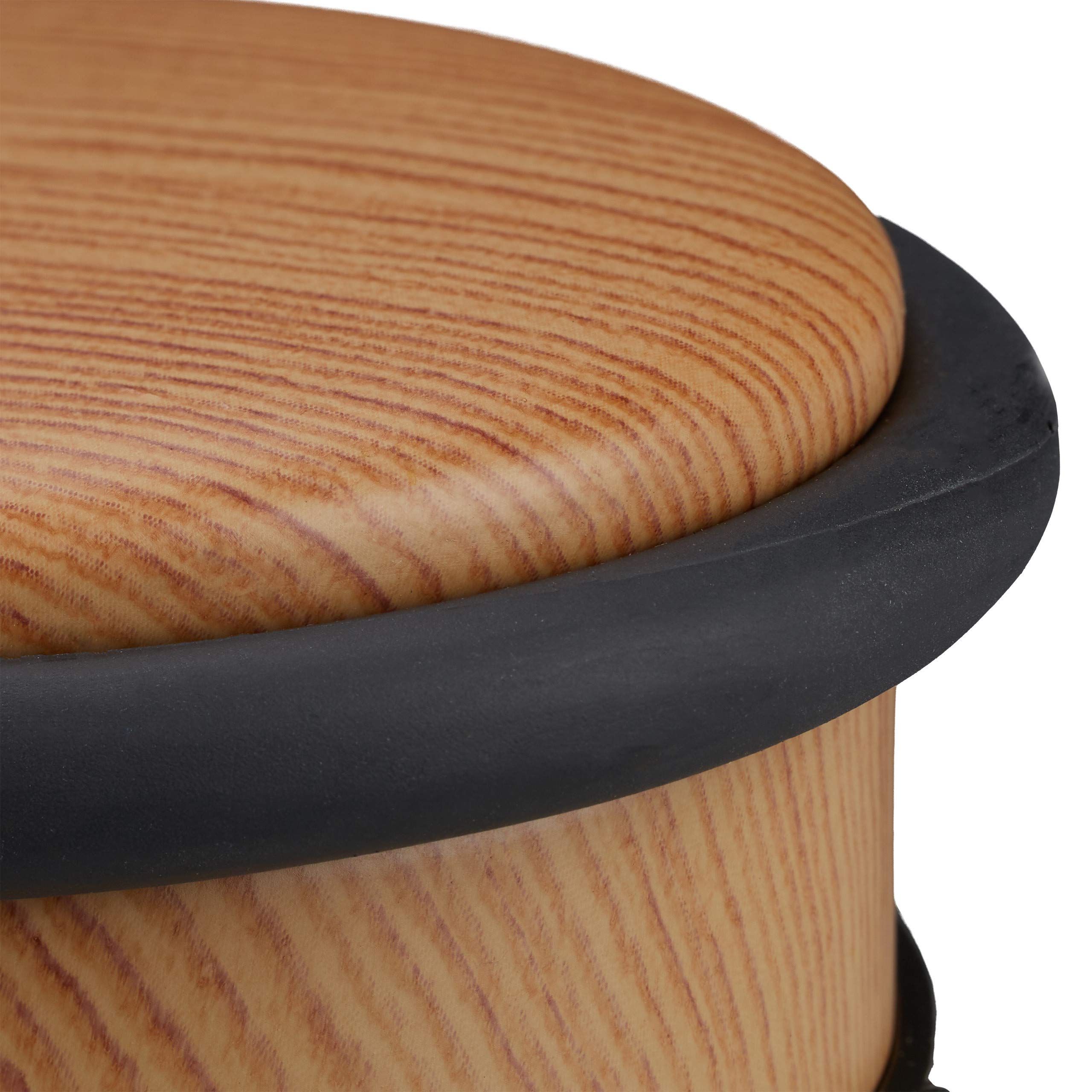 Relaxdays Fermaporta da Pavimento Piatto, Blocca Porta per Ante Pesante, Aspetto Legno, HxD: 5 x 10,5 cm, Marrone Chiaro
