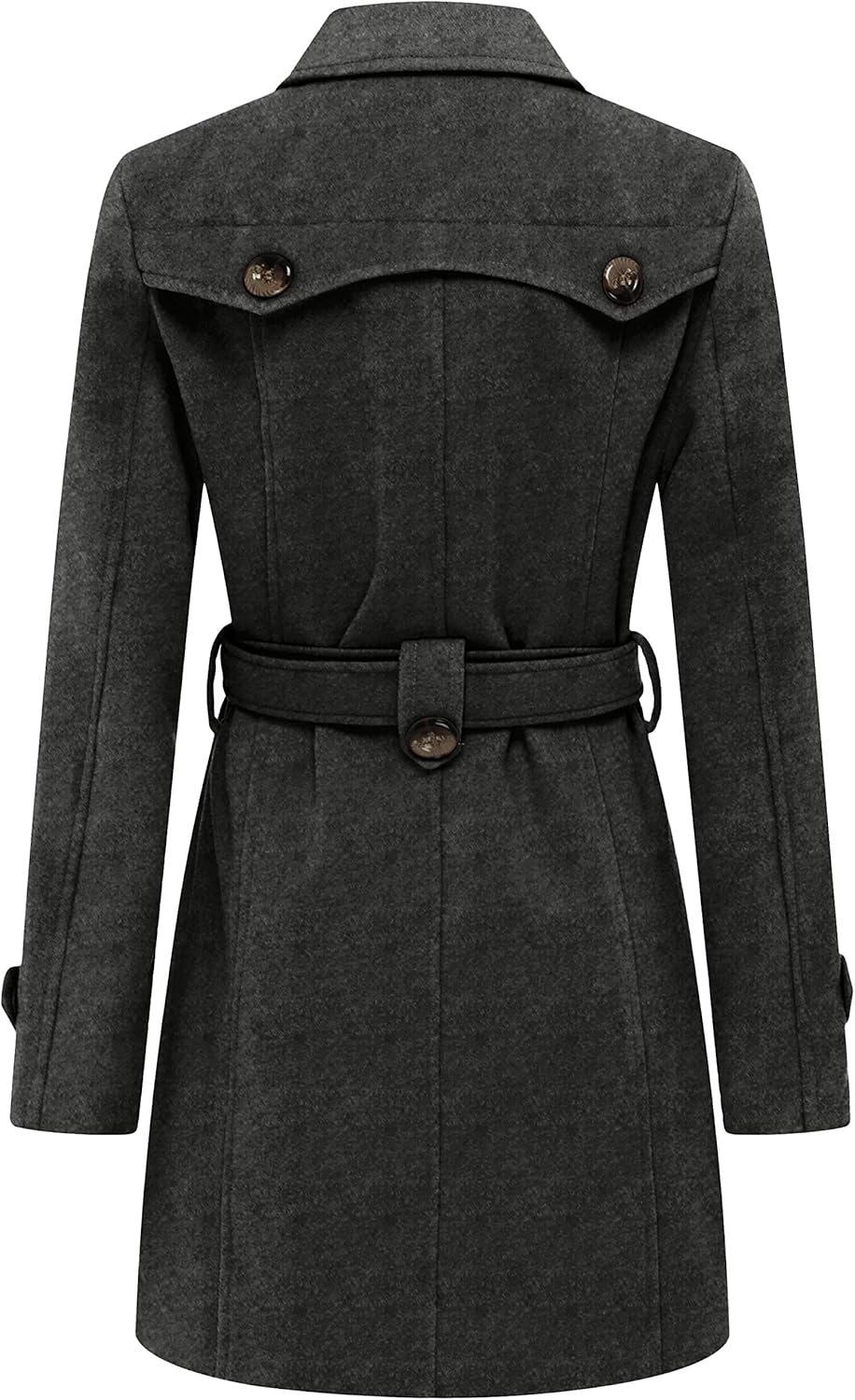 Detailed View of Wantdo Women's Double Breasted Winter Coat Back