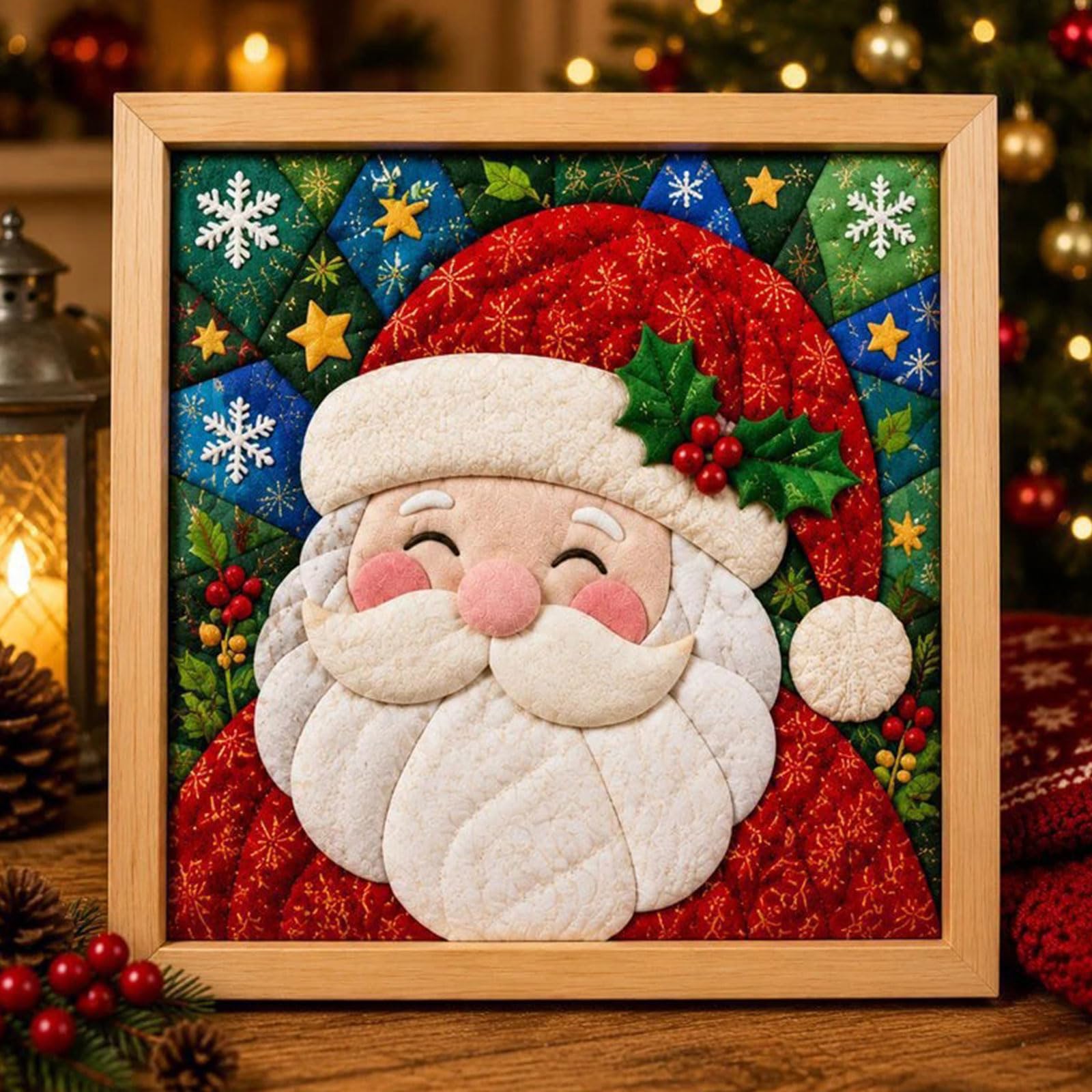 DIY Christmas Kinusaiga Fabric Art Kit for Adults, 3D Fabric Poke Art Kit