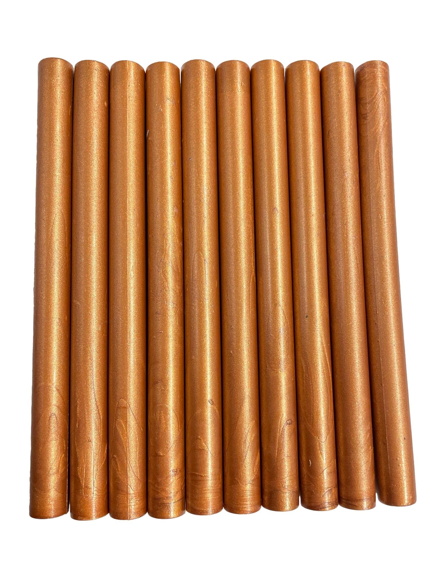 Syntego 10pcs Light Copper Shimmer Glue Gun Sealing Wax Sticks for Wax Seal Stamping