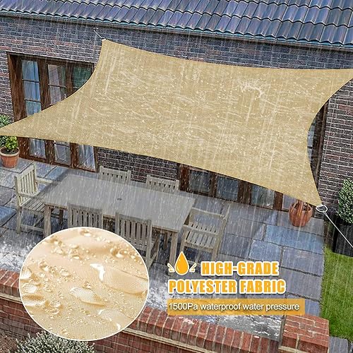 Miniatura 5 de Toldo LED impermeable de 10 x 11.5 pies, LED integrado, 8 modos de parpadeo, 98% de protección UV, adecuado para patio, jardín, estacionamiento