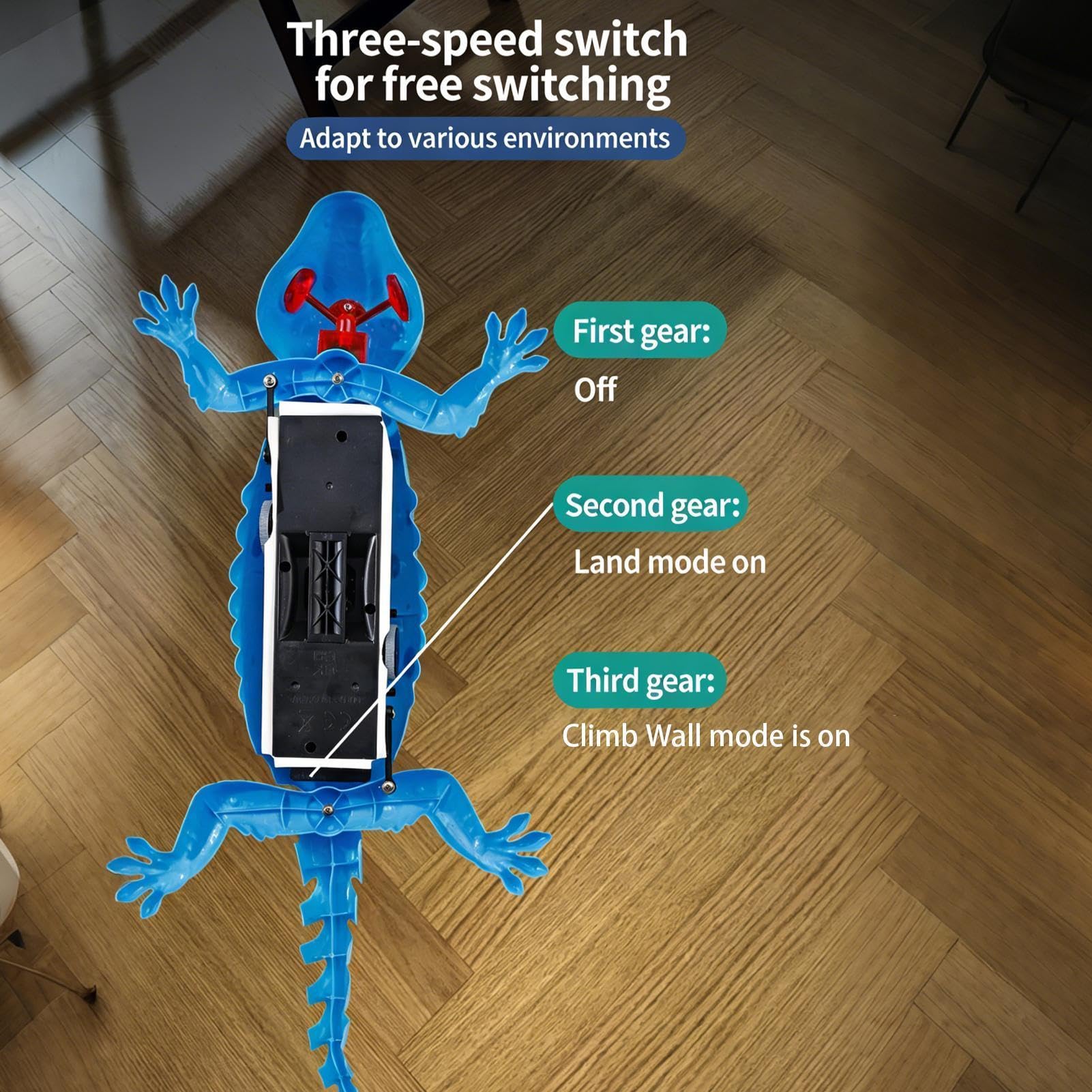 Zabawka Gekon Pełzający po Ścianie 2-trybowa Świecąca Elektryczna Gra | Zabawki RC Robot Ścienny Gekon Dla Przedszkolaków Chłopców i