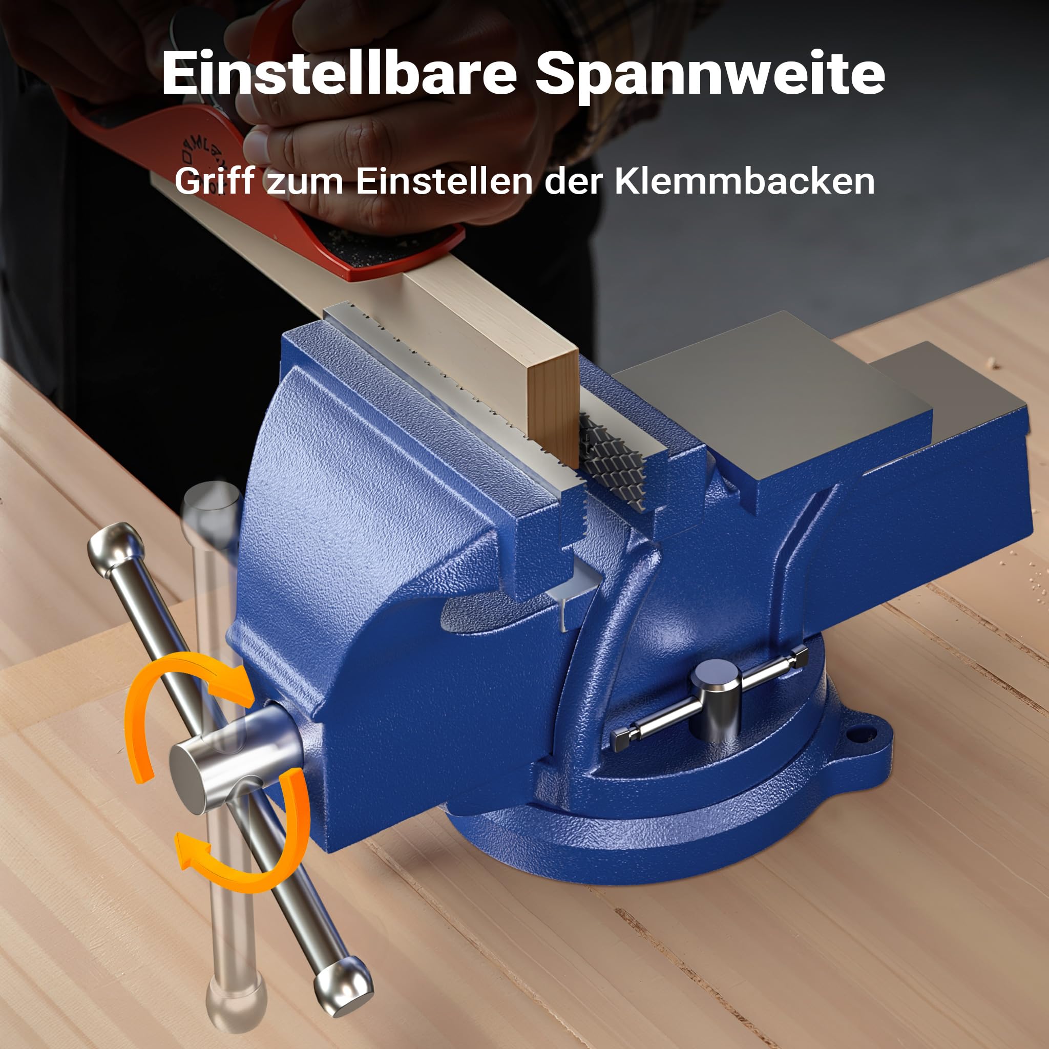 Wiltec Schraubstock Light Duty 100 mm Klemmbacke, Spannwerkzeug mit Amboss für leichte Beanspruchung für Werkbank