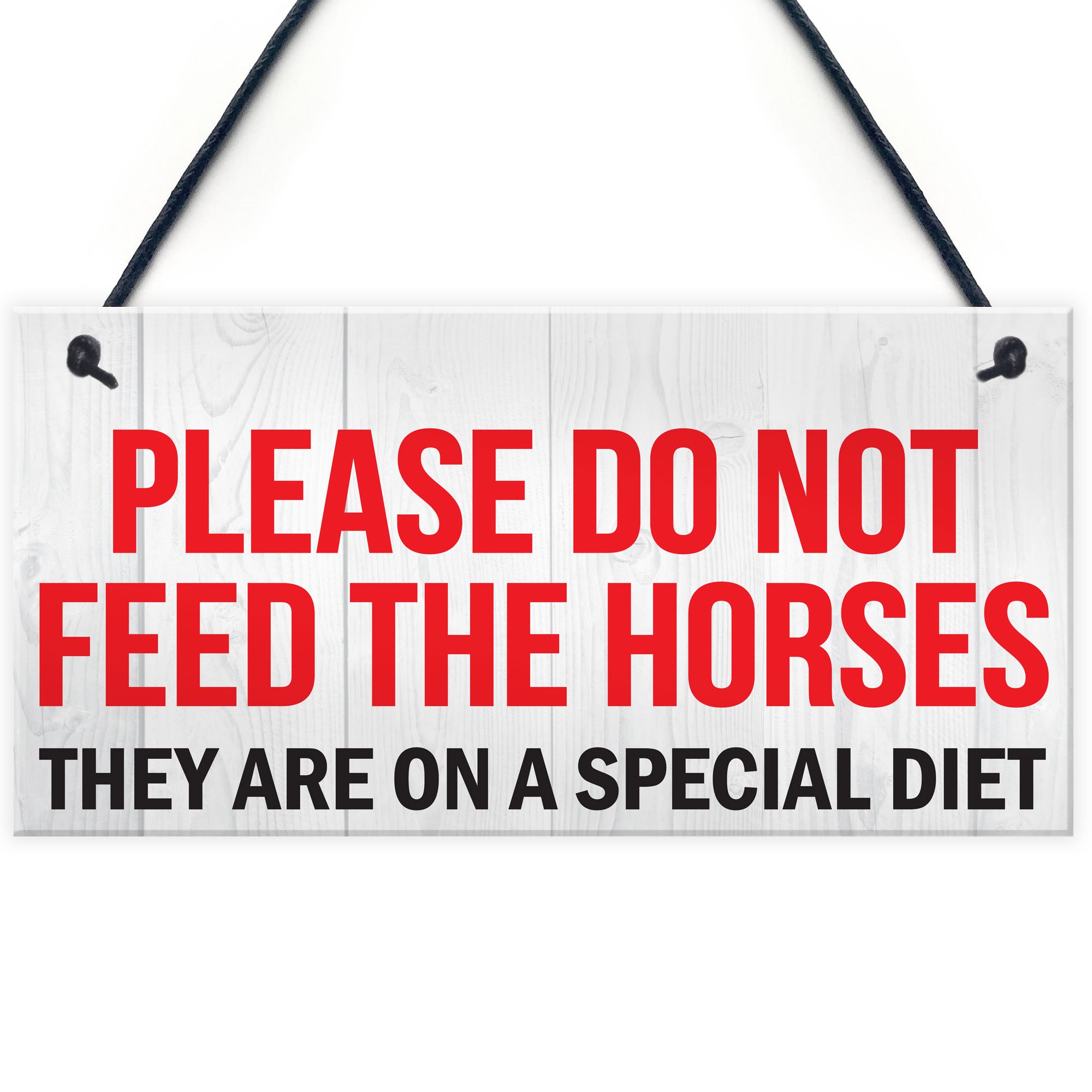 Red Ocean Do Not Feed Horse Horses Special Diet Pony Paddock Field Hanging Plaque Gate Stable Sign