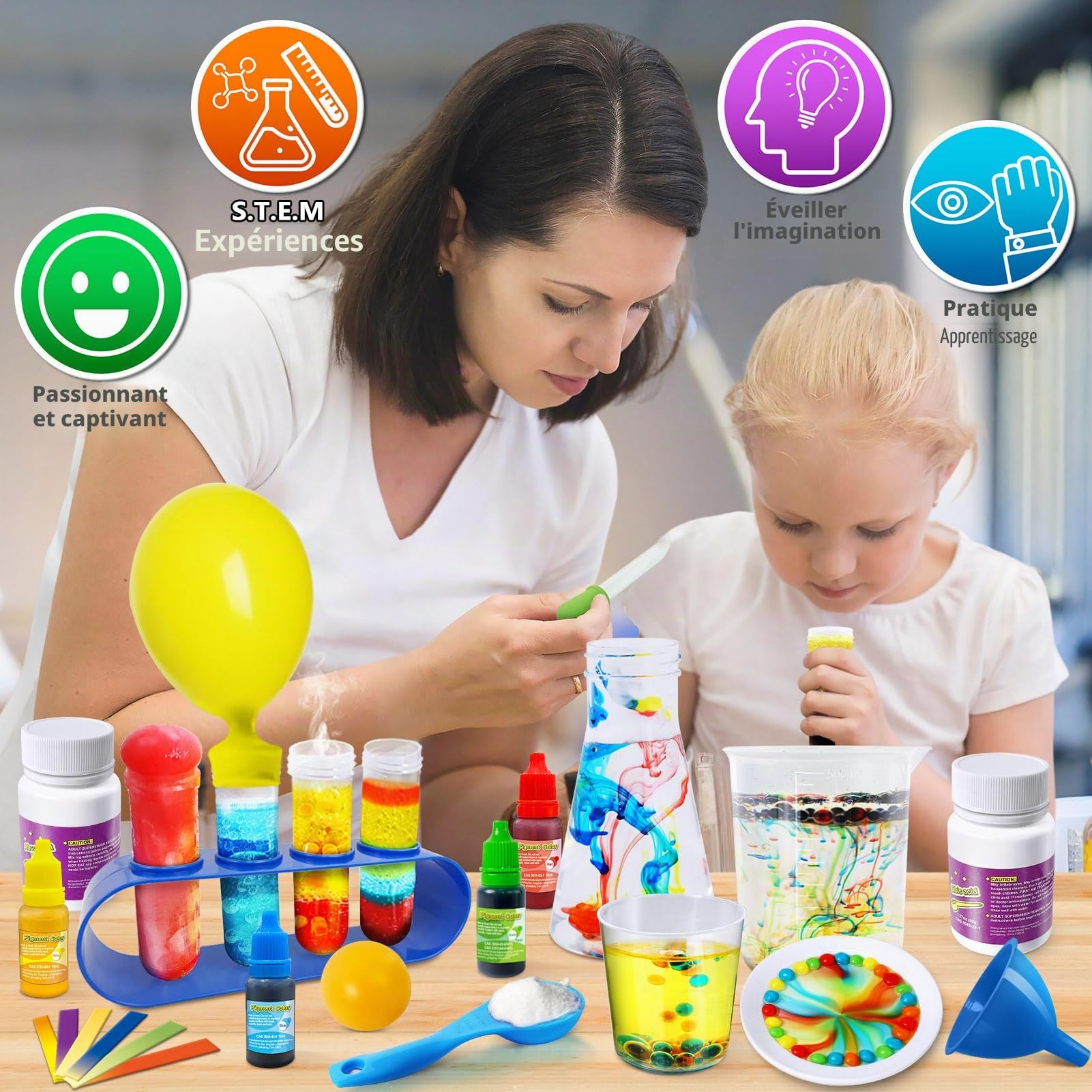 UNGLINGA Kit de 300 expériences chimiques pour enfants, activités menthe, jouets cadeaux