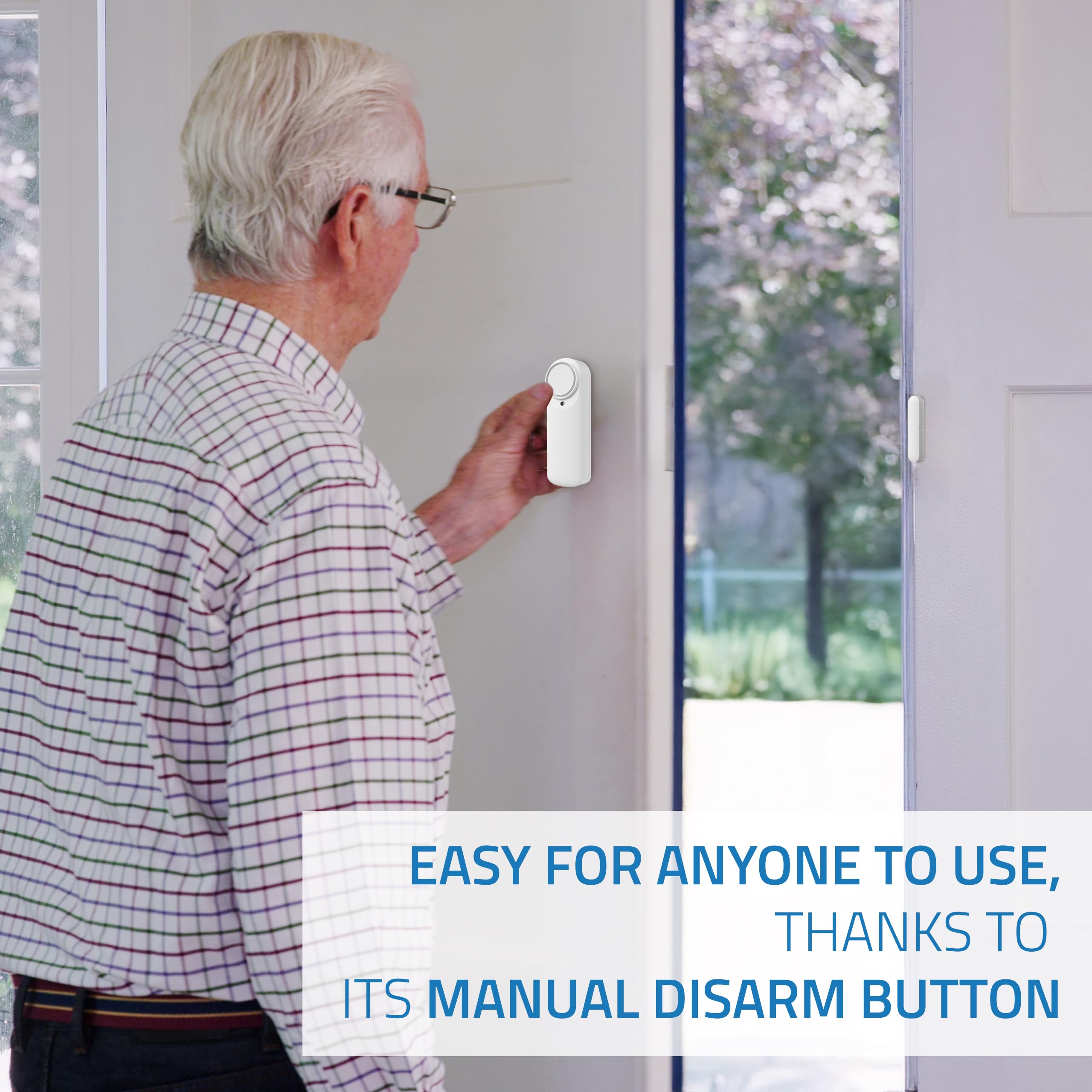 Nivian Alarma de Puerta Inteligente WiFi, Sensor Magnético para Puertas, Inalámbrico con App Móvil, Notificaciones en Tiempo Real, Botón Manual, Sirena 100dB (Pack 3)