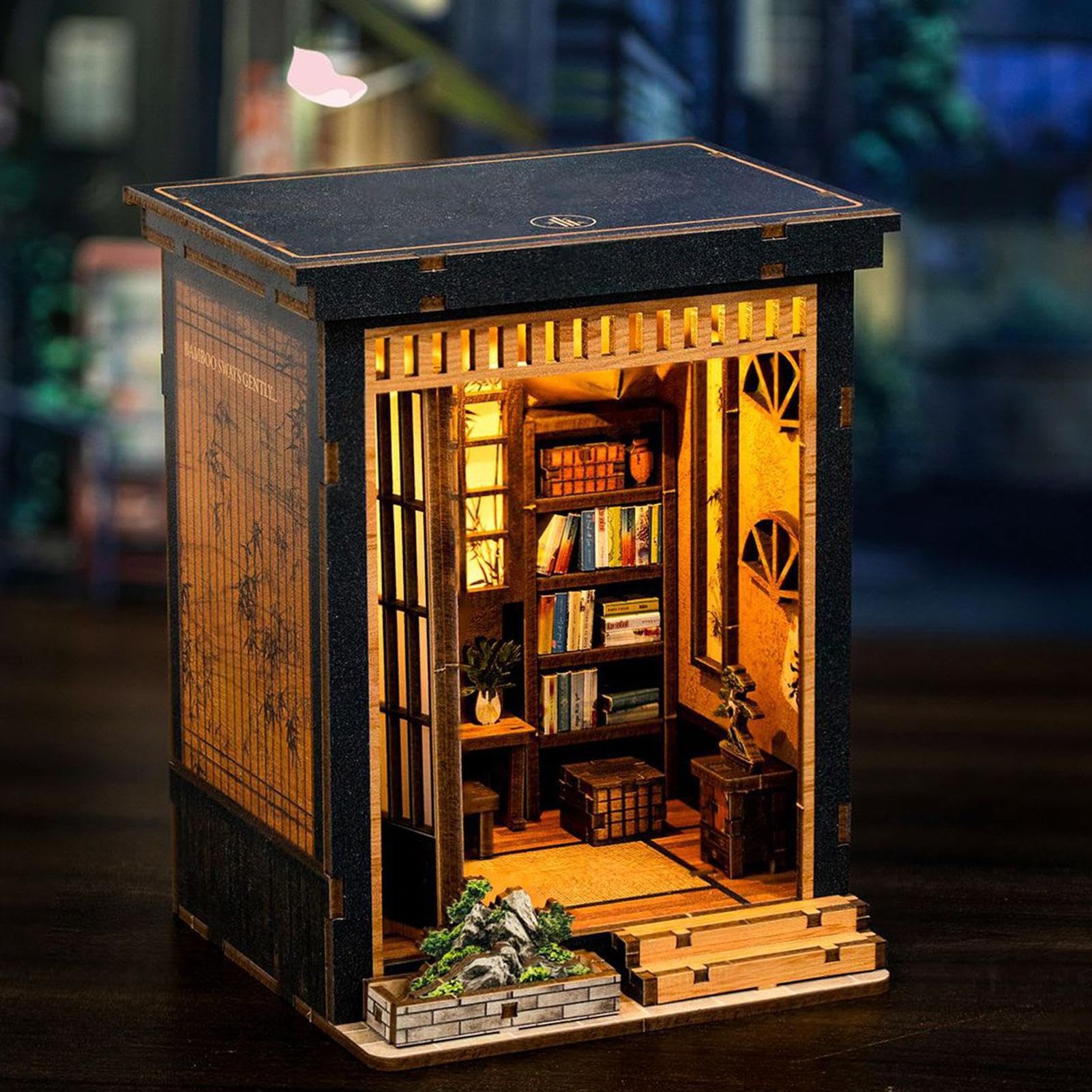 Kit casa in miniatura decorazione per ufficio in legno stile giapponese | Set Casa Libri In Miniatura Per Adulti Adolescenti Collezionisti Festa Compleanno Soggiorno Camera Da Letto Ufficio Vetrina