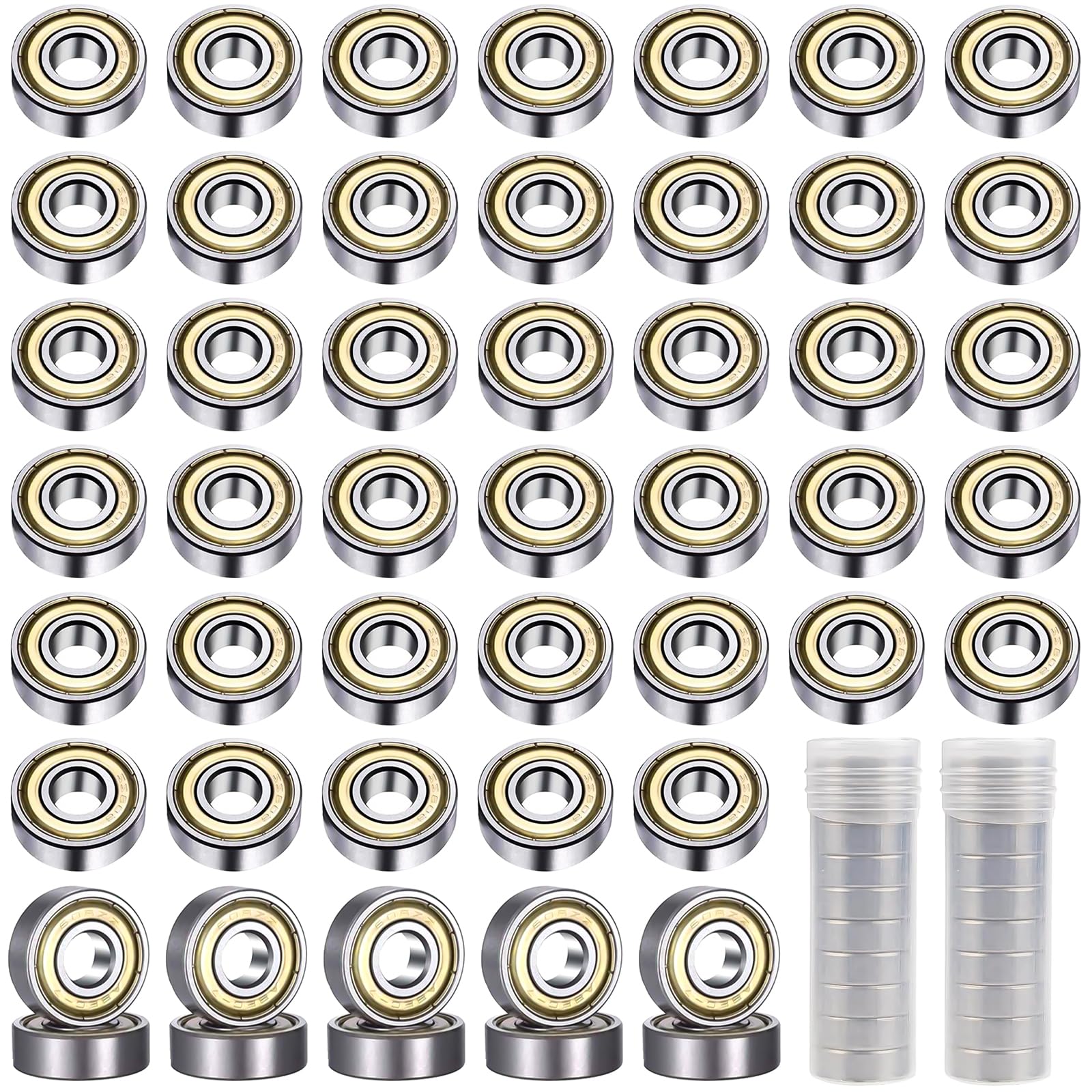 50 Cuscinetti A Sfera 608ZZ - 8x22x7 Mm, Doppia Schermatura, Per Skateboard, Scooter, Pattini - Foto 9