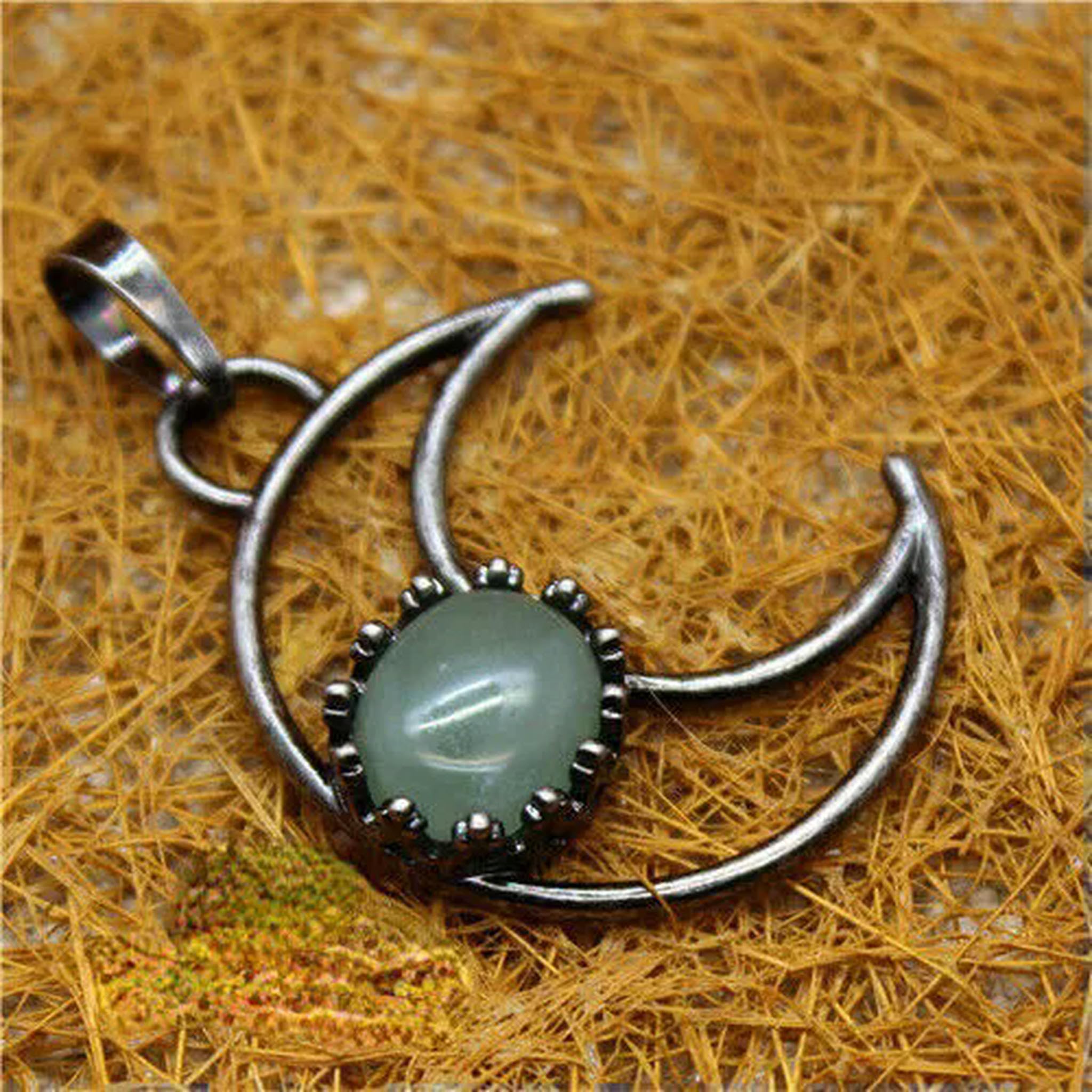 Lot de 20 pendentifs en Pierre Naturelle et Cristal de Quartz en Forme de Lune