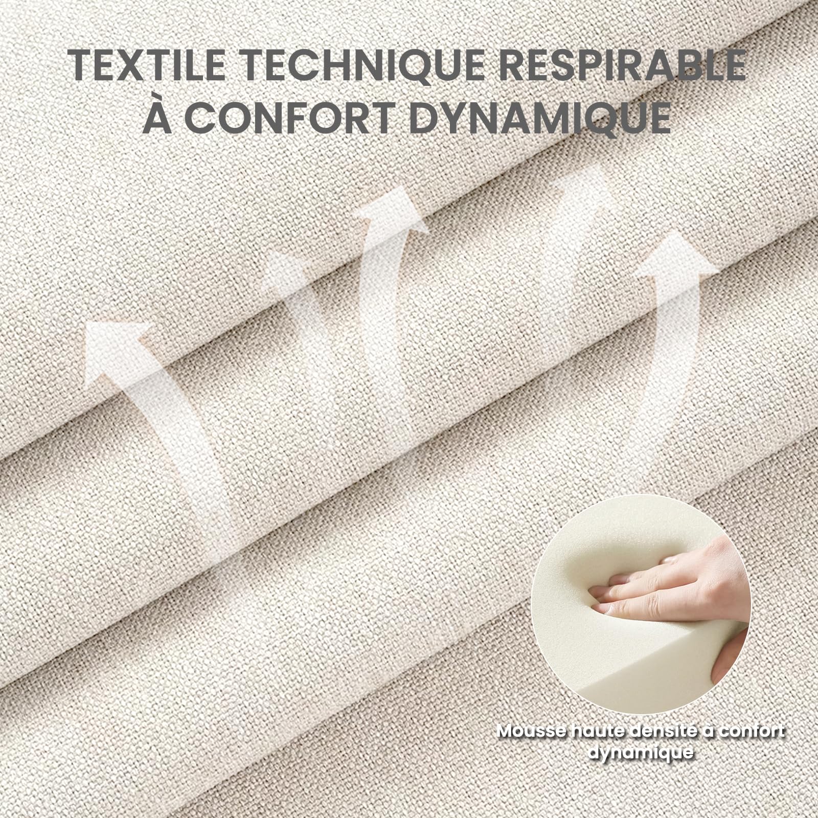 COLAMY Lot de 4 chaises de Cuisine et de Salle à Manger, chaises Modernes rembourrées avec Dossier Fixe, Assise en Tissu et Pieds métalliques, pour Salle à Manger, Cuisine, Restaurant, Couleur Beige