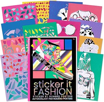 Fashion Angels Sticker It Fashion Sticker by Number Posters | Includes 500+ Trendy Stickers & 12 Posters, Fashion Themed Craft Kit for Tweens & Teens