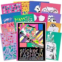 Fashion Angels Sticker It Fashion Sticker by Number Posters, Includes 500+ Trendy Stickers & 12 Posters, Fashion Themed Craft Kit for Tweens & Teens