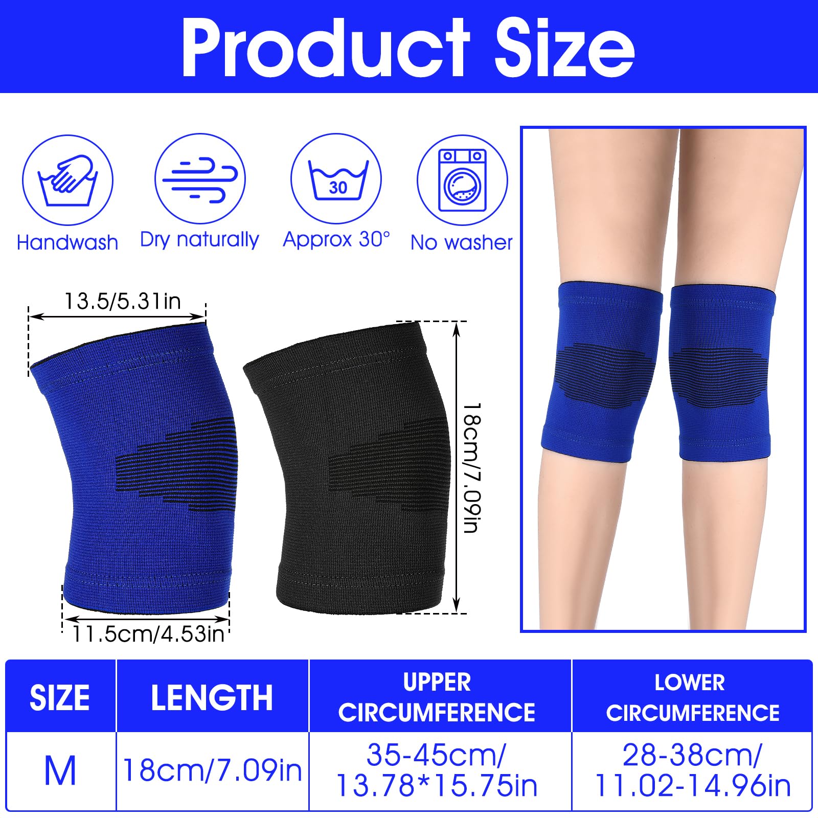 Genouillères pour enfants handball volleyball respirantes élastiques bleu Lot de 2 paires