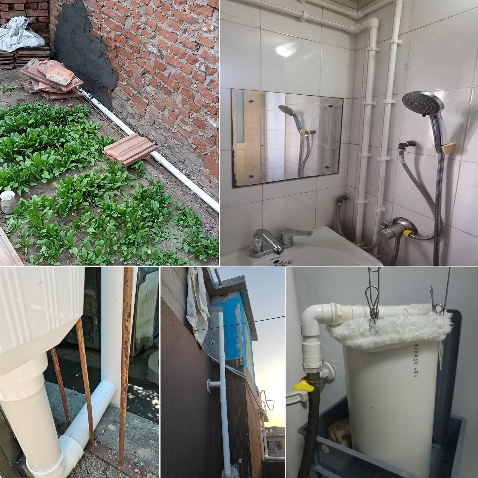 Bajante canalon bajantes Tubo De Drenaje De Bajante De PVC, Tubo De Drenaje De Canal Subterráneo Para Baño, Patio, Entrada De Vehículos, Jardín, Canaleta De Lluvia Residencial Comercial(Dia 315 MM/12