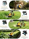 Débroussailleuses Electrique sans FI 21V,Coupe Bordures sans Fil avec 2 * 3.0Ah Batterie et Chargeur,Moteur Brushless 800W,30CM Débroussailleuse à Batterie avec Roue&4 Types Lames pour Jardin Élagage - 6