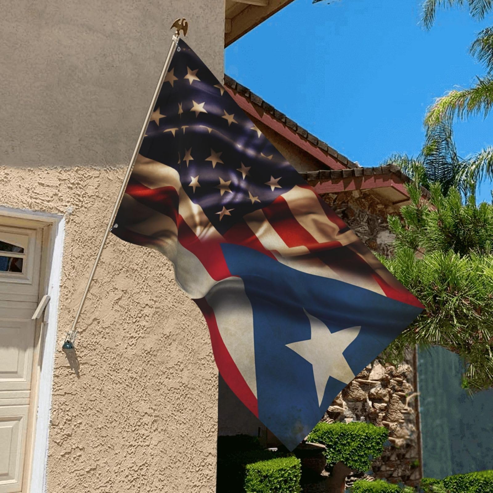 3X5 Texas Flag, Outdoor, Polyester - Airborne Flag & Flagpole
