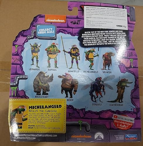 Miniatura 6 de Teenage Mutant Ninja Turtles Mutant Mayhem - Figura de acción básica de Michelangelo de 4.25 pulgadas por Playmates Toys
