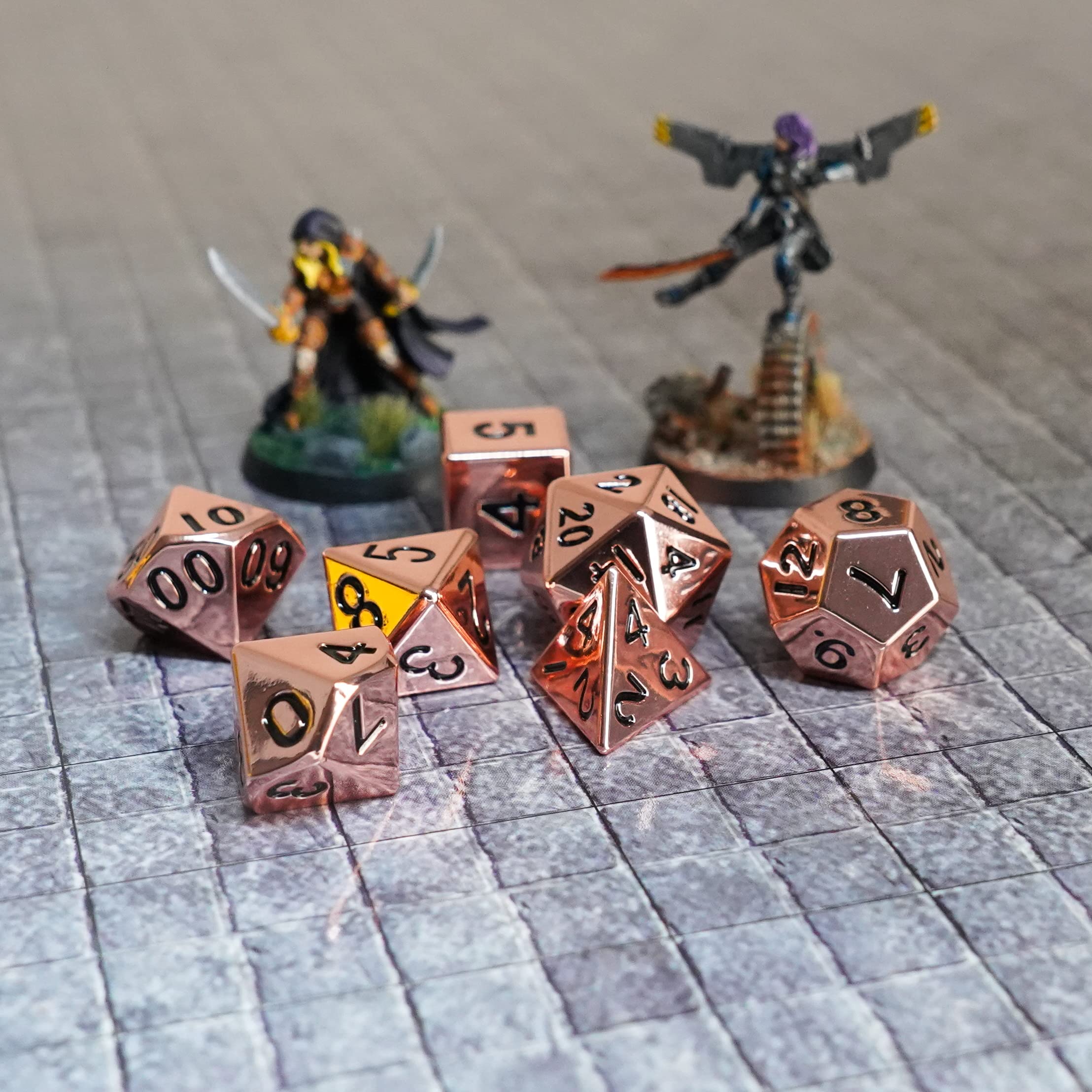 Metal Dice Polyhedral Set of 7 die (7) Copper by Metallic Dice Games