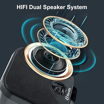 Herdio 120 Watts Outdoor Bluetooth Speakers Waterproof Surface Mounted For Marine Boat ATV UTV Heavy Duty Powersports Vehicles Backyard,Black