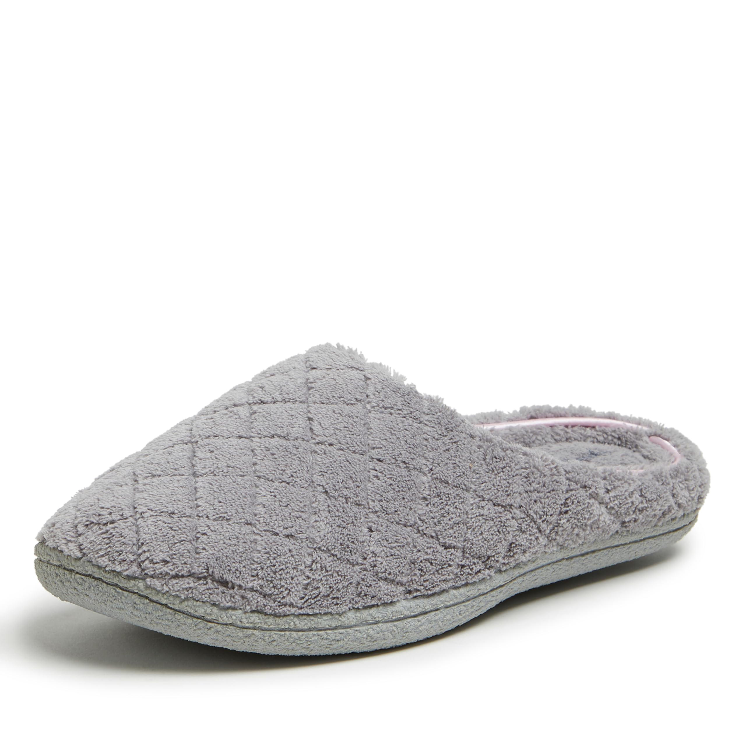 Dearfoams womens Leslie Washable Memory Foam Terry Clog With Wide Widths