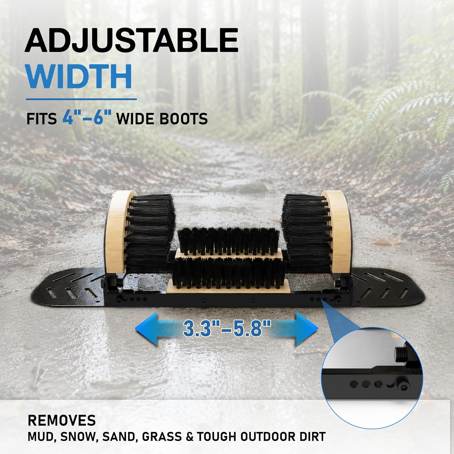 TOPICK Extra Wide Boot Scrubber, Outdoor Shoe Scraper Cleaner Brush