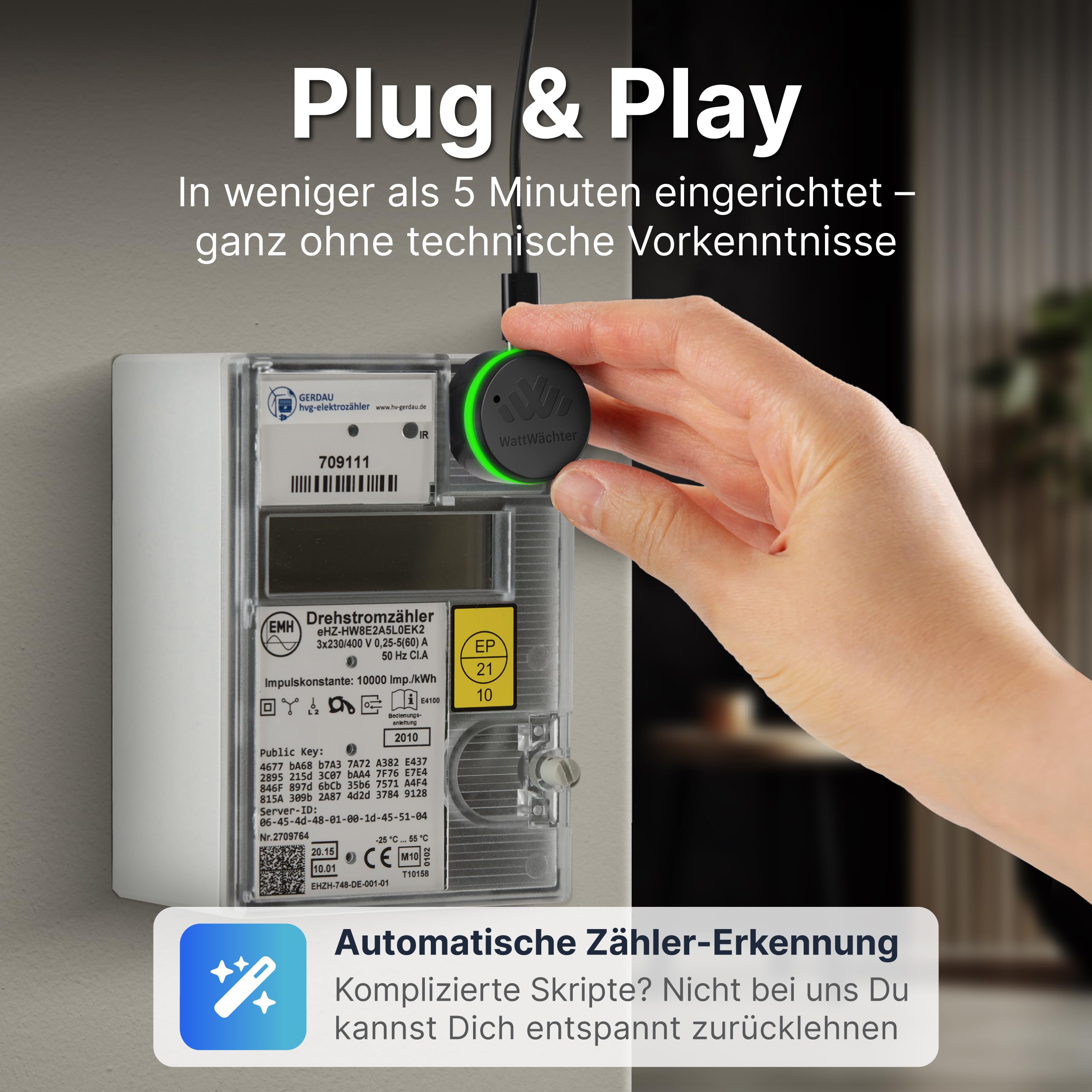 Plus inkl. App, IR Lesekopf für Stromzähler/SmartMeter/EHZ, WLAN, Volkszähler