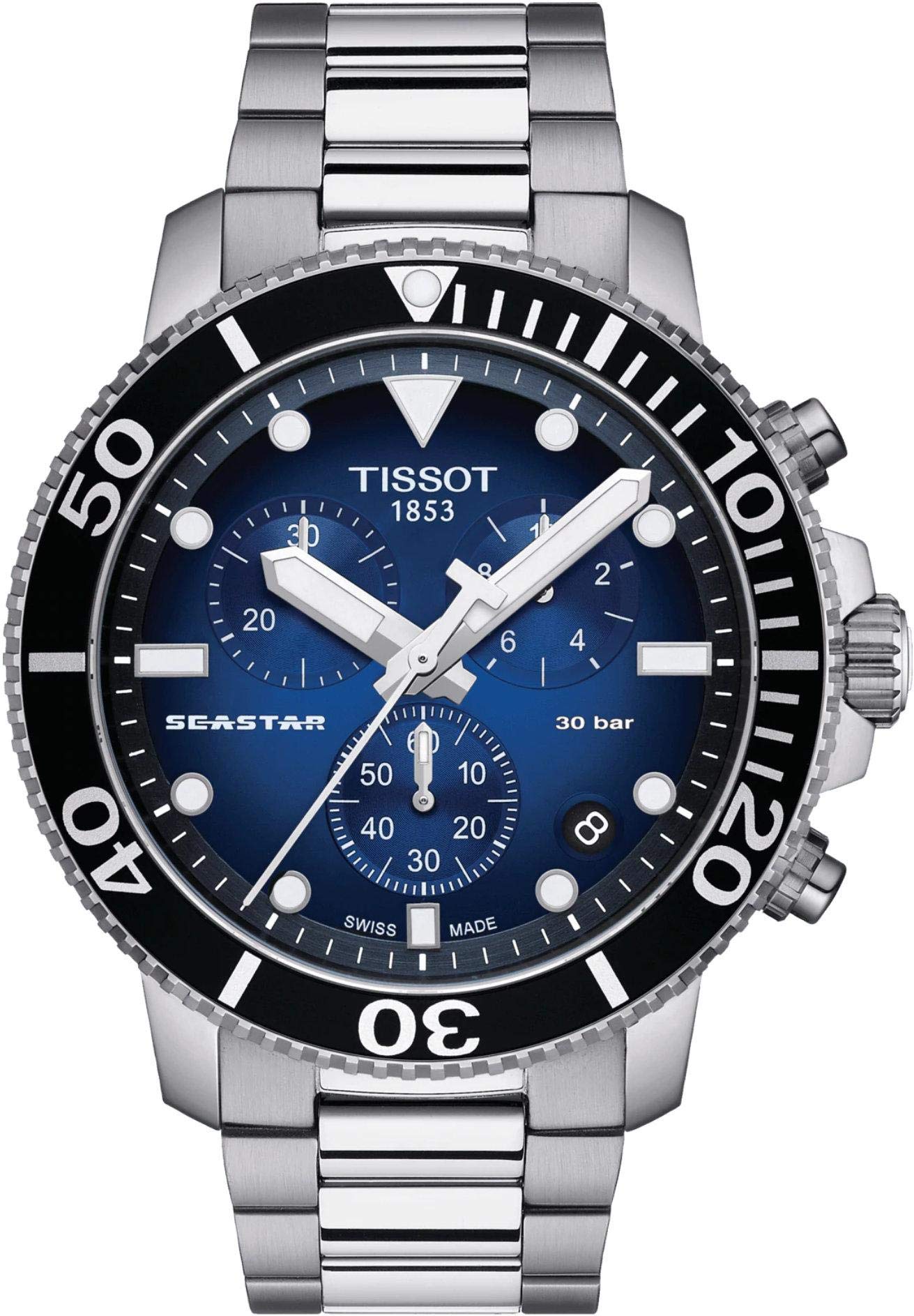 極美品【人気のブルー文字盤】TISSOT ティソ　シースター　クロノグラフ Amazon.co.jp: [ティソ] 腕時計 メンズ TISSOT シースター 1000 クロノ