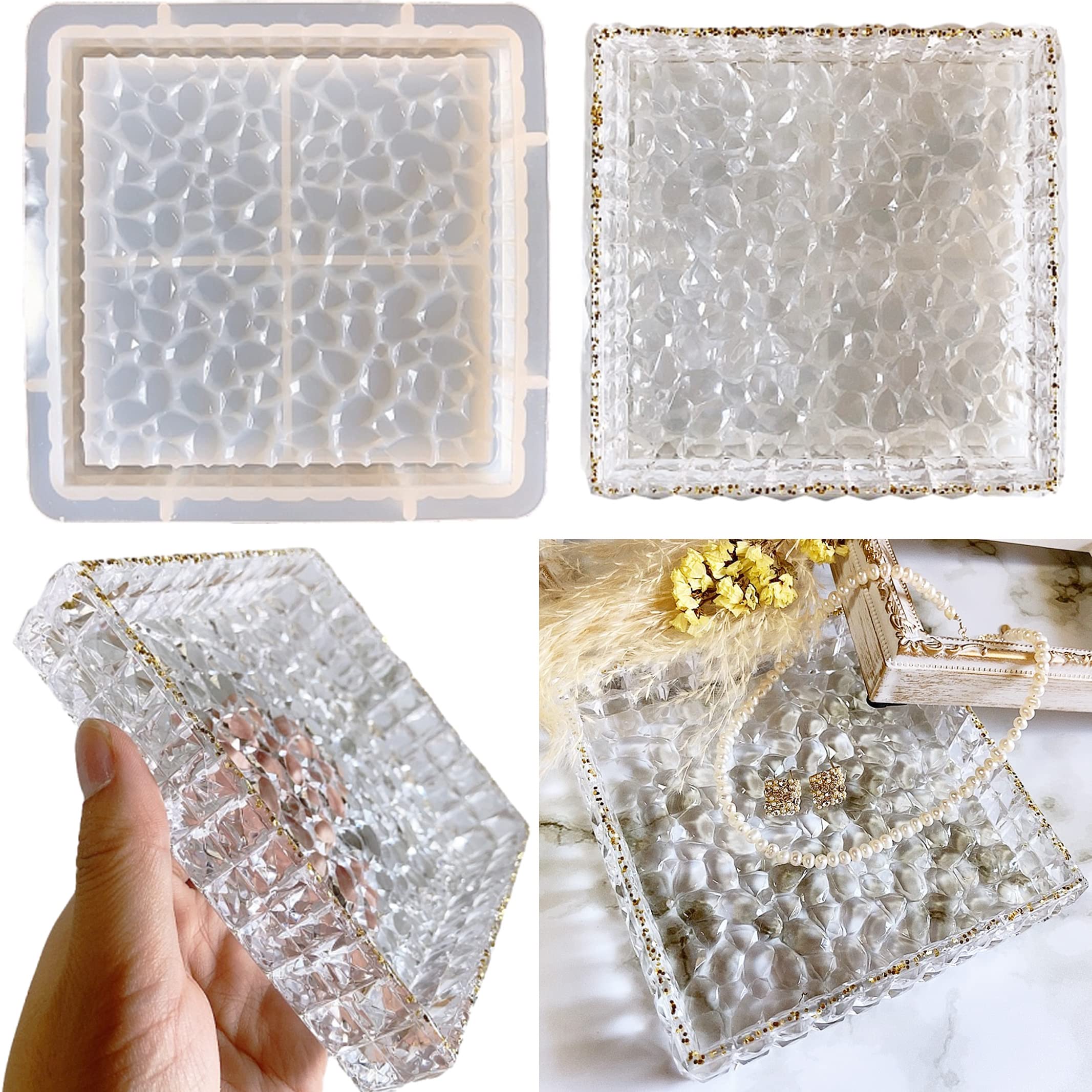 Amazon.co.jp: 【Ever garden】 トレイ シリコンモールド 正方形 皿