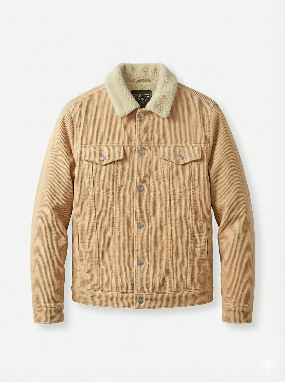 Mulch Man Sherpa Lined Stone Corduroy Jacket Men Winter, Fleece Trucker Coat Windproof Warm Casual Work Jacket