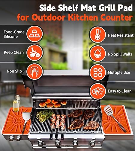 Miniatura 3 de Tapete para parrilla, tapete lateral para Blackstone, almohadilla de silicona para parrilla al aire libre, encimera de cocina, tapete de parrilla de