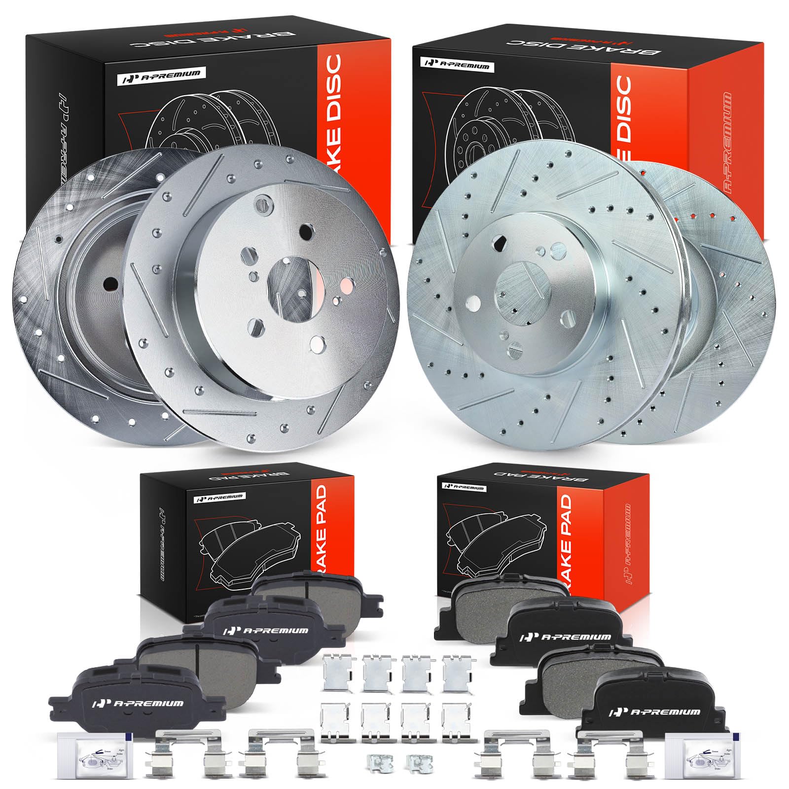 Amazon.com: A-Premium Front & Rear Drilled and Slotted Disc Brake