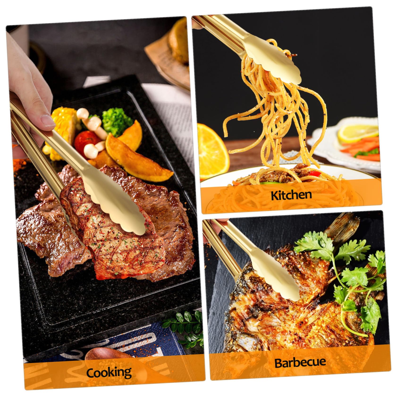 4pezzi Pinze Da Cucina Acciaio Inossidabile Utensili Per Buffet e Insalata Pinze Per Servire Cibo Eleganti e Resistenti Per Feste e Ristoranti