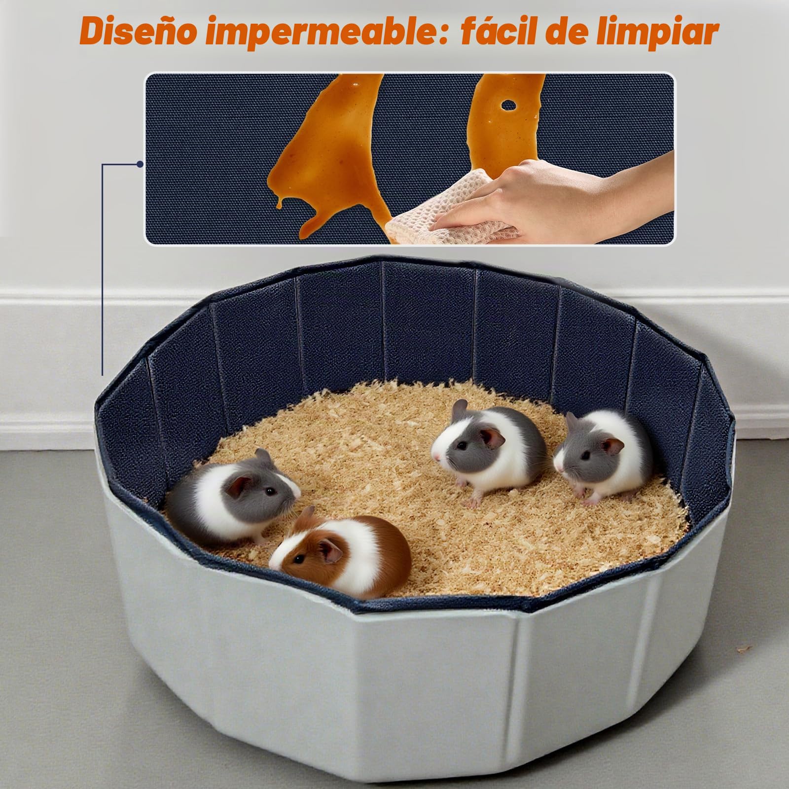 Parque portátil para animales domésticos pequeños, plegable para cobayas, hámsteres, conejos, gatitos, impermeable, para interiores y exteriores, 80 x 30 cm