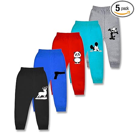 Kidbee Boys & Girls Loose Fit Track Pants (Pack of 5) (2-3 Years)