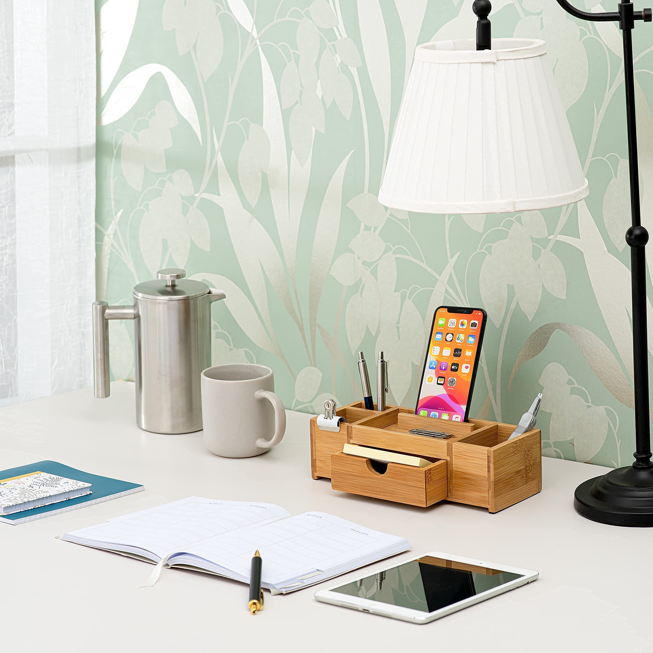 Amazon.co.jp: TROEX 竹製デスクオーガナイザー – 丈夫なオフィス木製