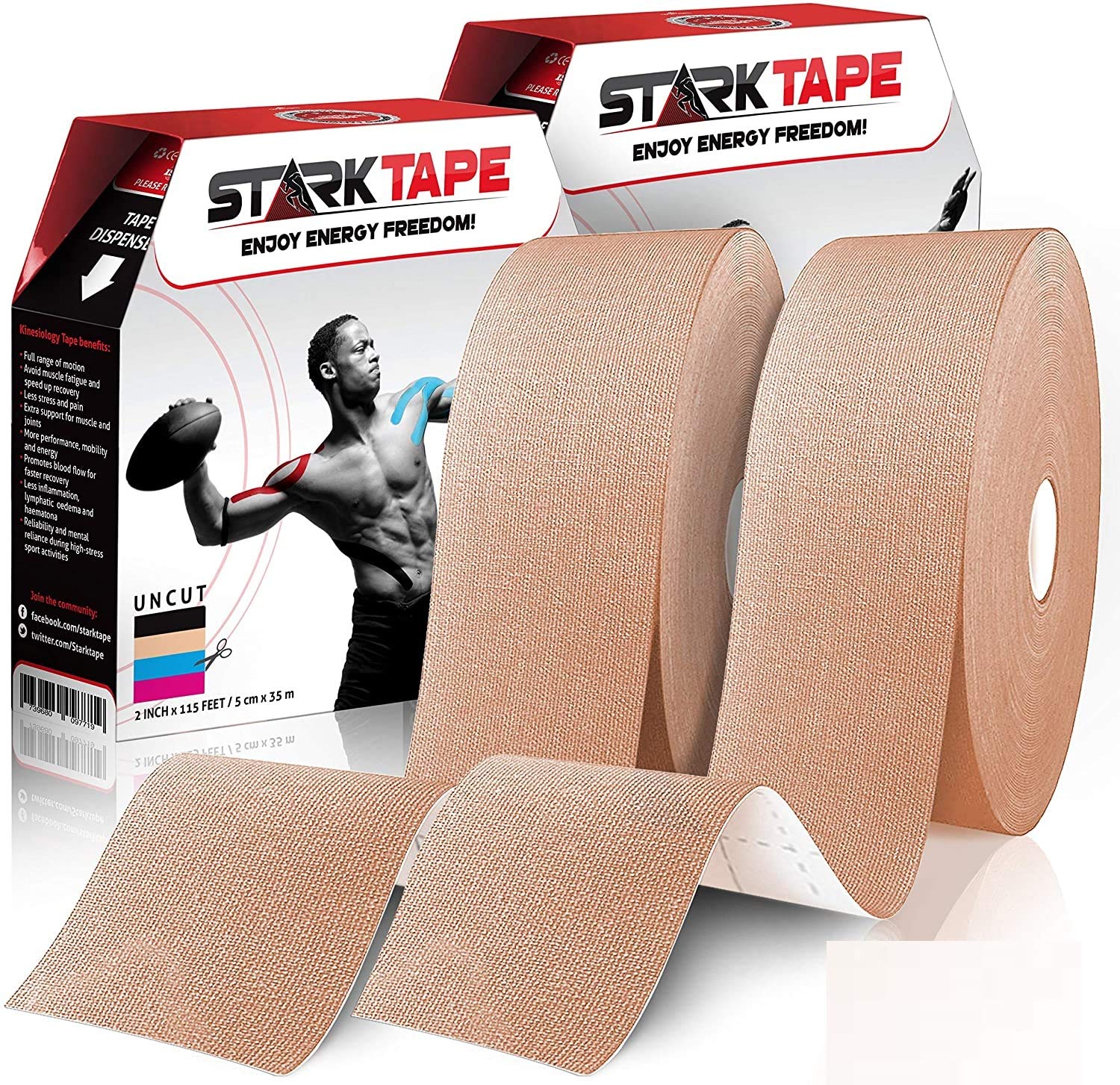 Kinesiology Tape - Professional 2 Pack Bulk Physio Rolls Sports Tapes for Sensitive Skin K Physical Therapy Tape