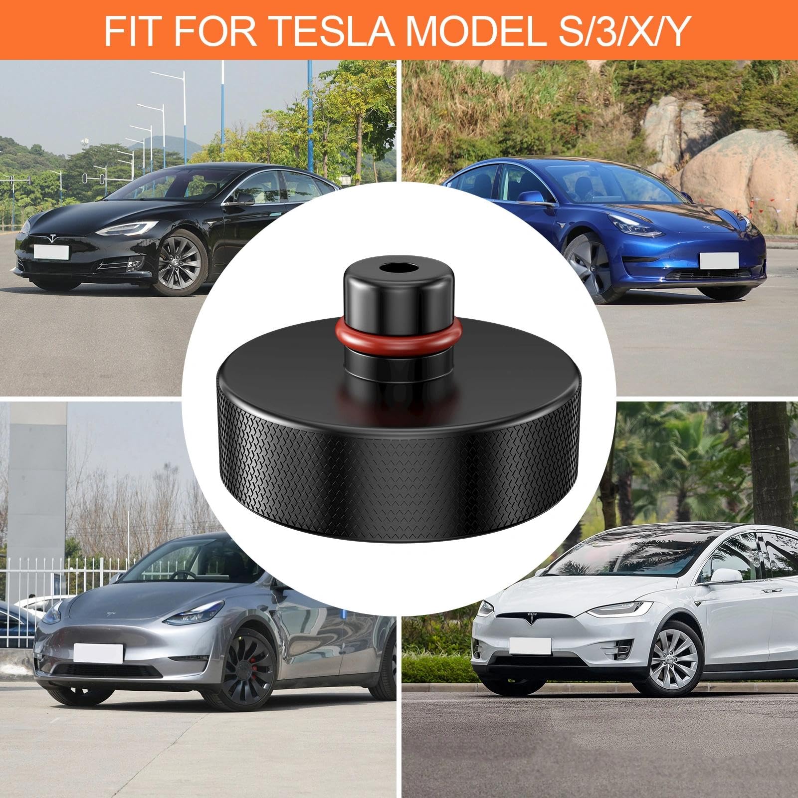 Ravytha Taco de Goma para Gato Hidráulico, Hidraulico para Coche Tacos Jack Pads, Gatos Accesorios Elevador Almohadillas de Coche, Tesla Model 3/X/Y/S Almohadilla de Elevación Adaptador(4PCS) — view 7