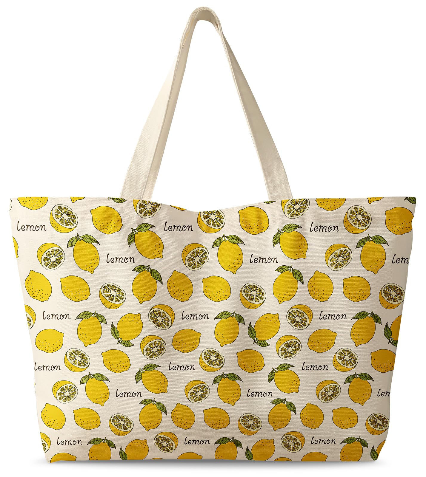 Miss Adola Large Tote Bag for Women - Canvas Tote Bag with Zipper Aesthetic Reusable Shoulder Bag for Gym, Travel, Work