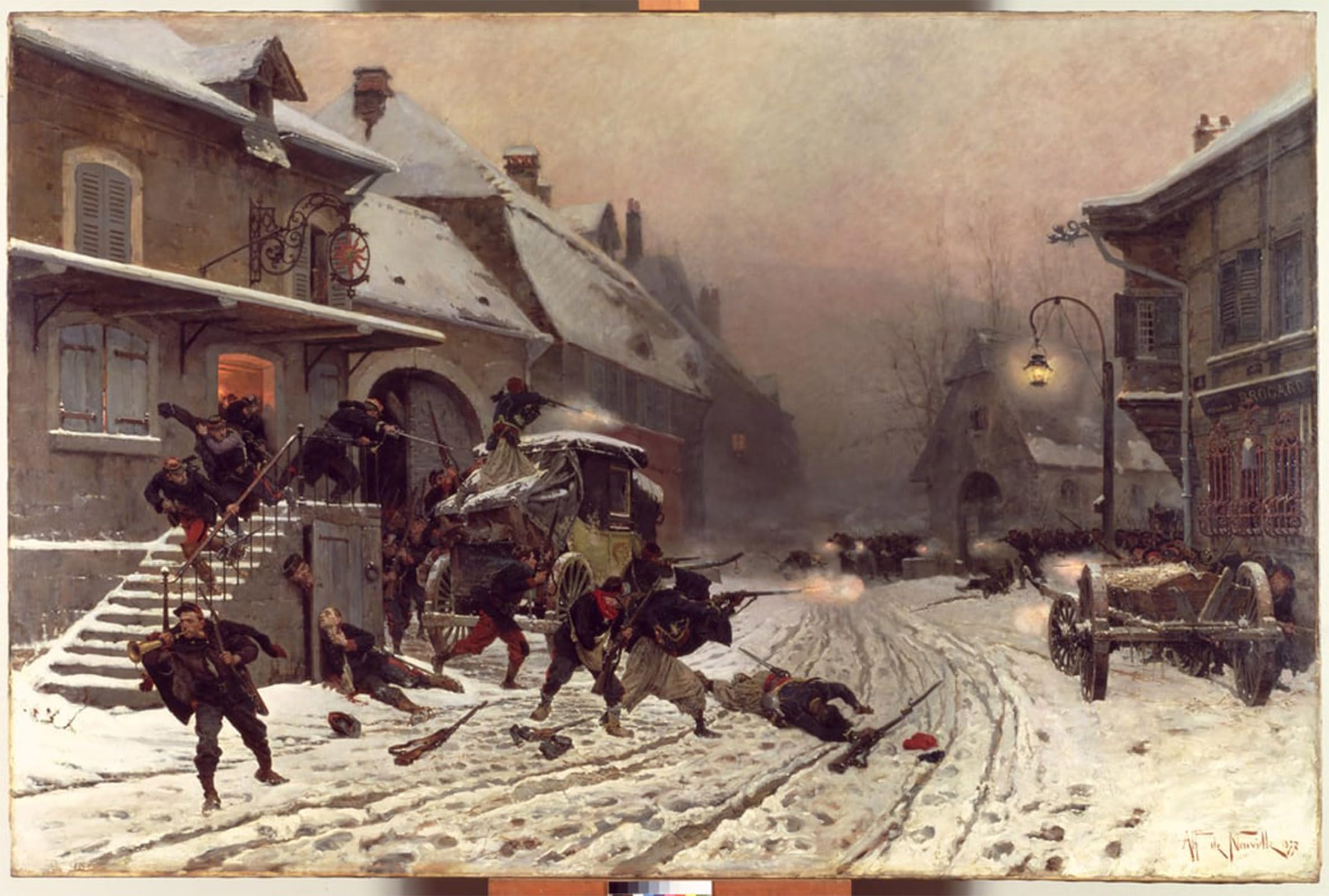 SERENDIPITP Aesthetic Poster Photo Wall Print Retro Picture the Attack At Dawn by Alphonse Marie De Neuville Modern Wall Artwork for Home Decor 60x90cm
