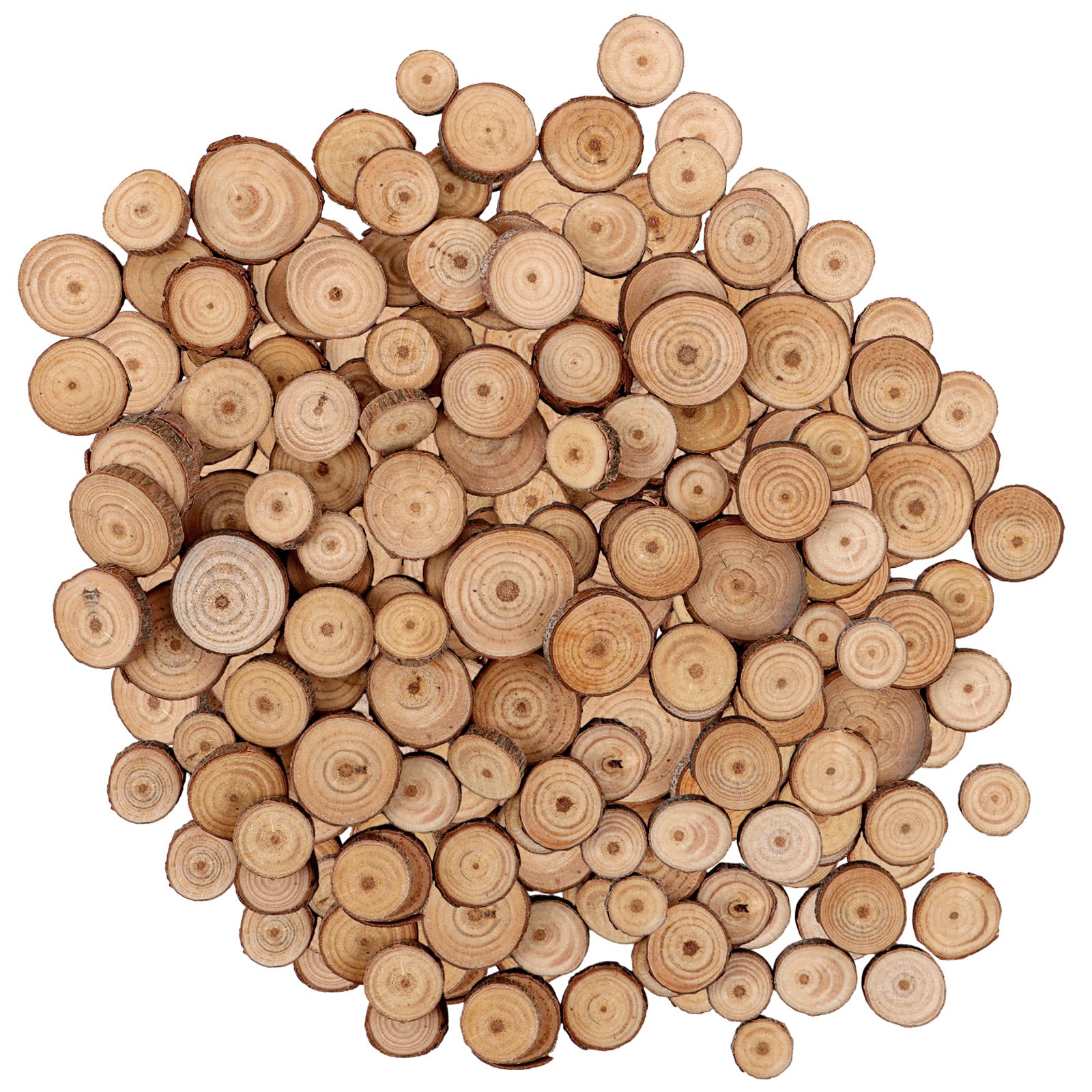 100 Dischi Di Legno Rotondi 6-7 Cm Per Fai Da Te - YAYODS - Piastrine Naturali Per Decorazione E Pirografia - 3