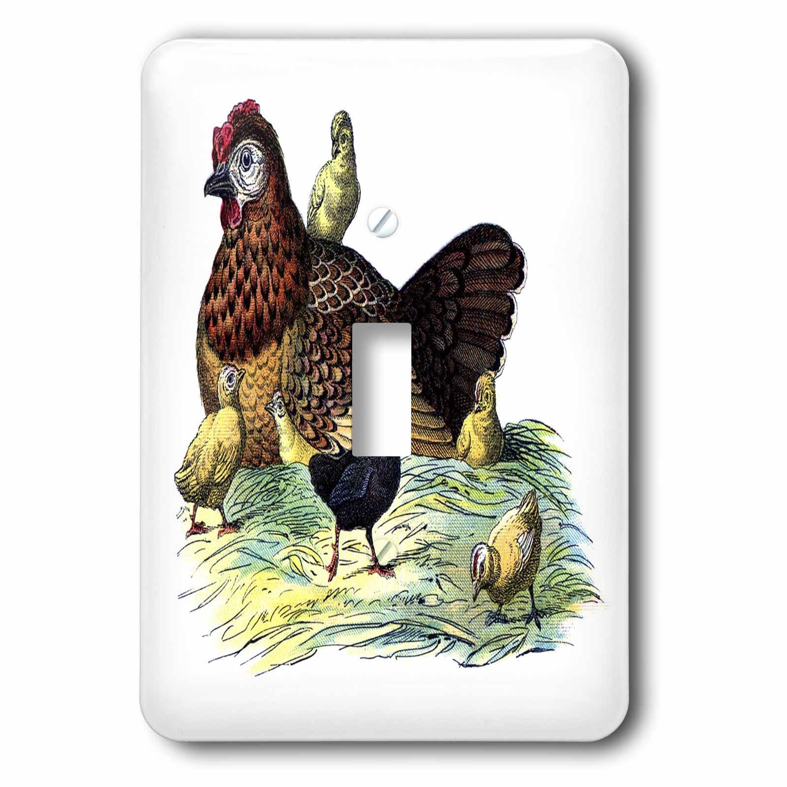 Interrupteur à baïonnette Chickens N Hen style vintage pour cuisine rustique