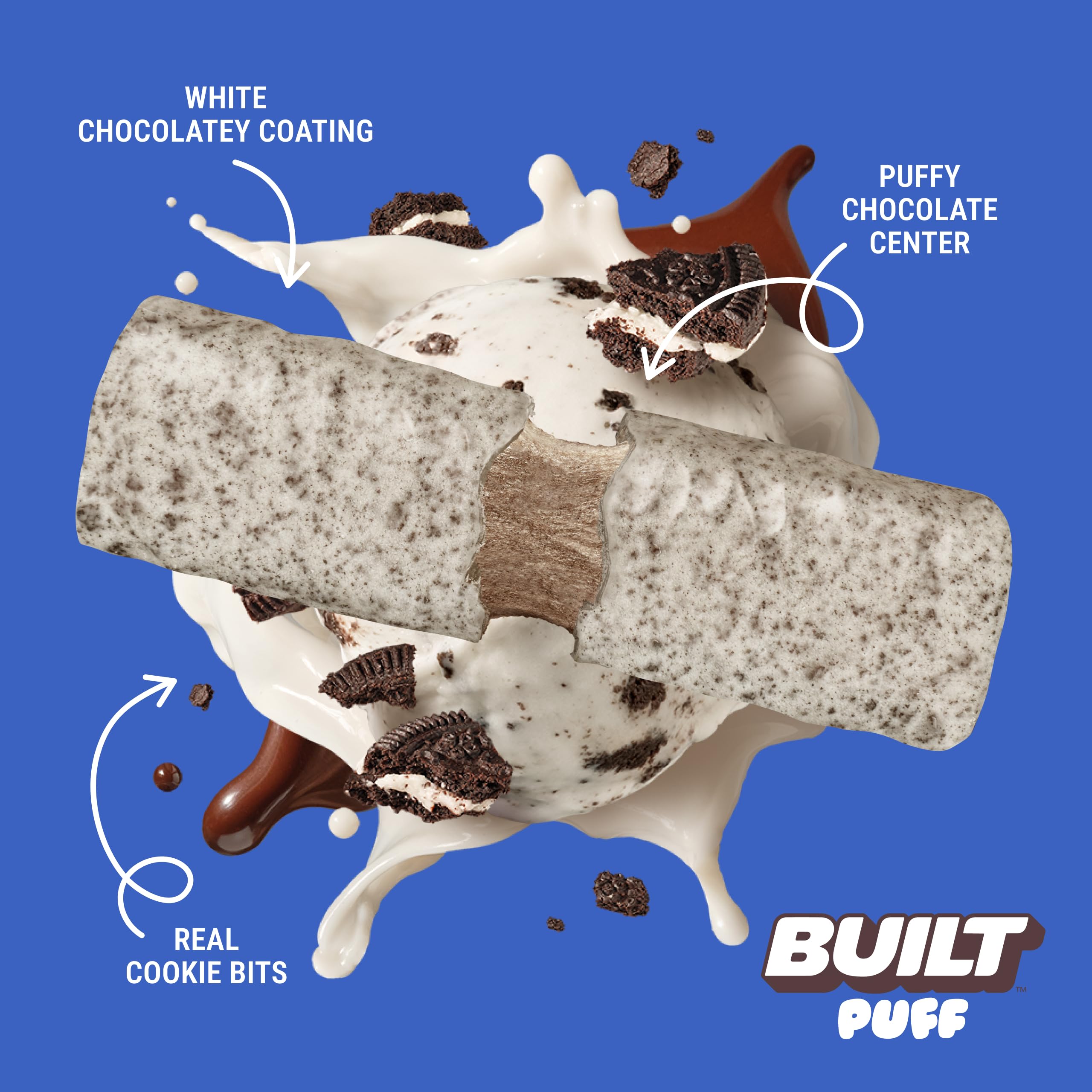BUILT Puff Protein Bars, Cookies 'N Cream, 17g Protein - 12 Count — Amazon image 3