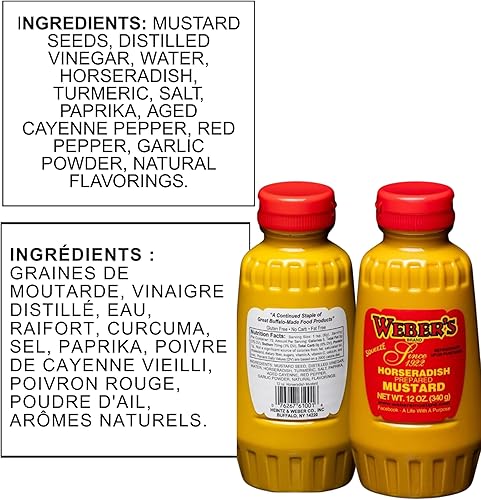 Miniatura 3 de Buffalo's Own Weber's Brand - Botella exprimible de mostaza de rábano picante de 12 onzas por Weber's